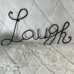 Wall Art “Laugh” Black Metal Letters Wall Decor Sign 15" x 7"
